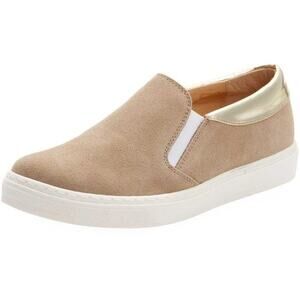 Maiden Lane Tan Suede Slip-On Sneakers Size 38 US 7.5